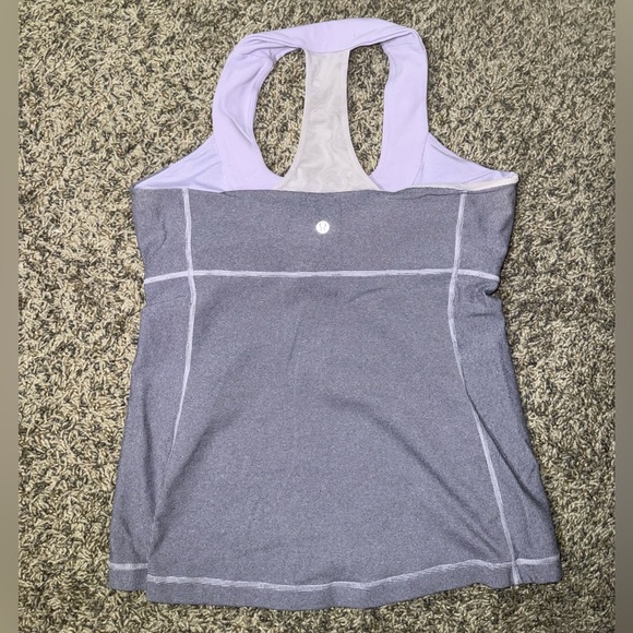 Lululemon Scoop Neck Tank Lilac Heathered Wide Strap size 10 - Picture 5 of 7